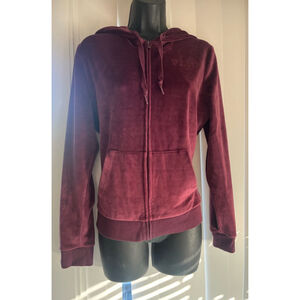 Victoria's Secret Pink Maroon Velvet Zip Up